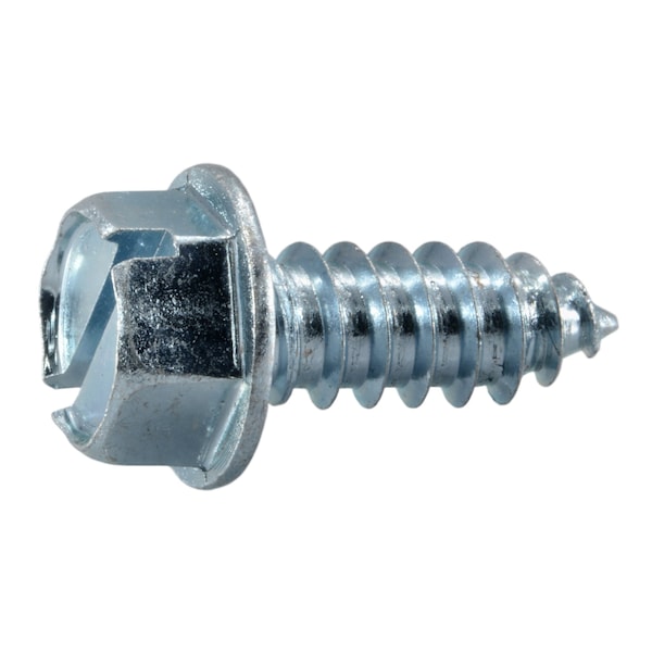 Midwest Fastener Sheet Metal Screw, 3/8" x 1 in, Zinc Plated Steel Flange Hex Head Slotted Drive, 6 PK 38243 - main